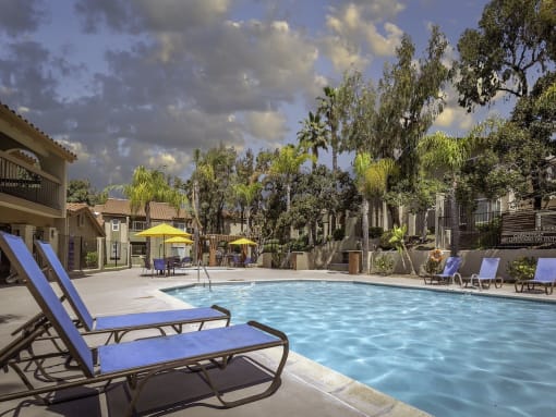 Sparkling Pool at Eucalyptus Grove Apartments, California